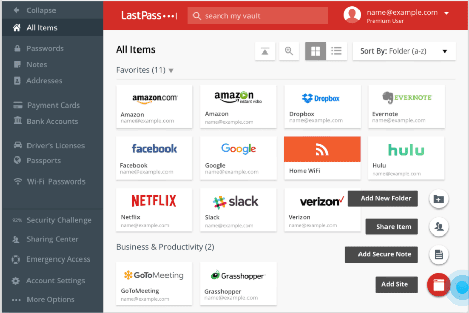 lastpass features 