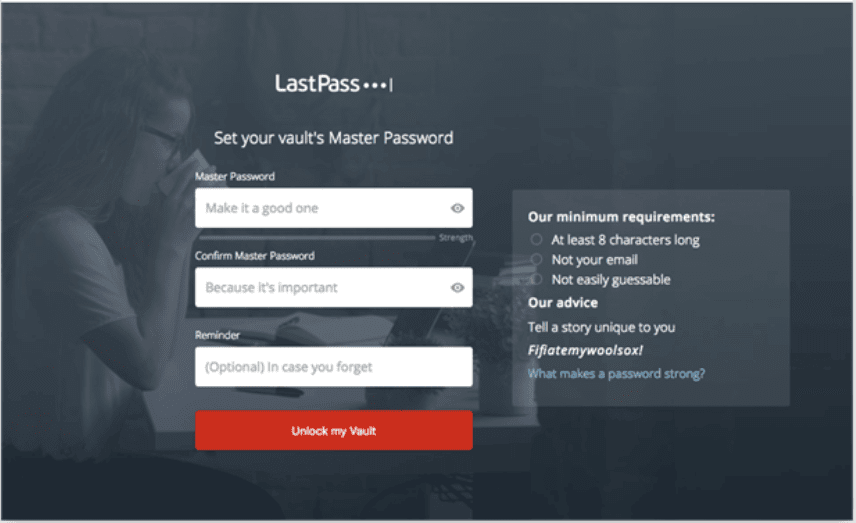 lastpass vault master password