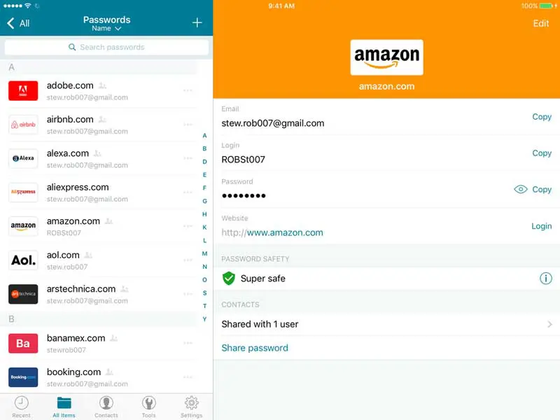 Dashlane screenshot login